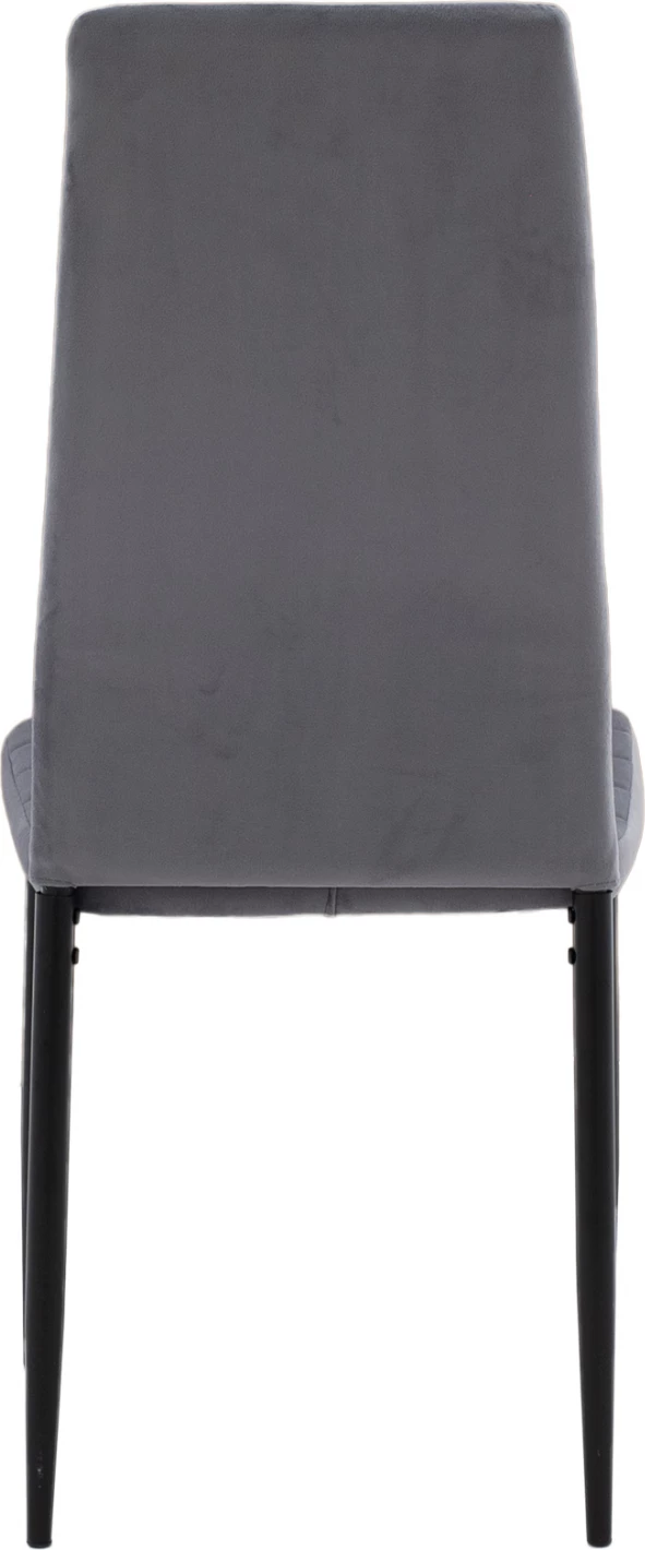 Karrige metalike FH0037.31, kadife gri, me kornizë metalike, set prej 4 copash