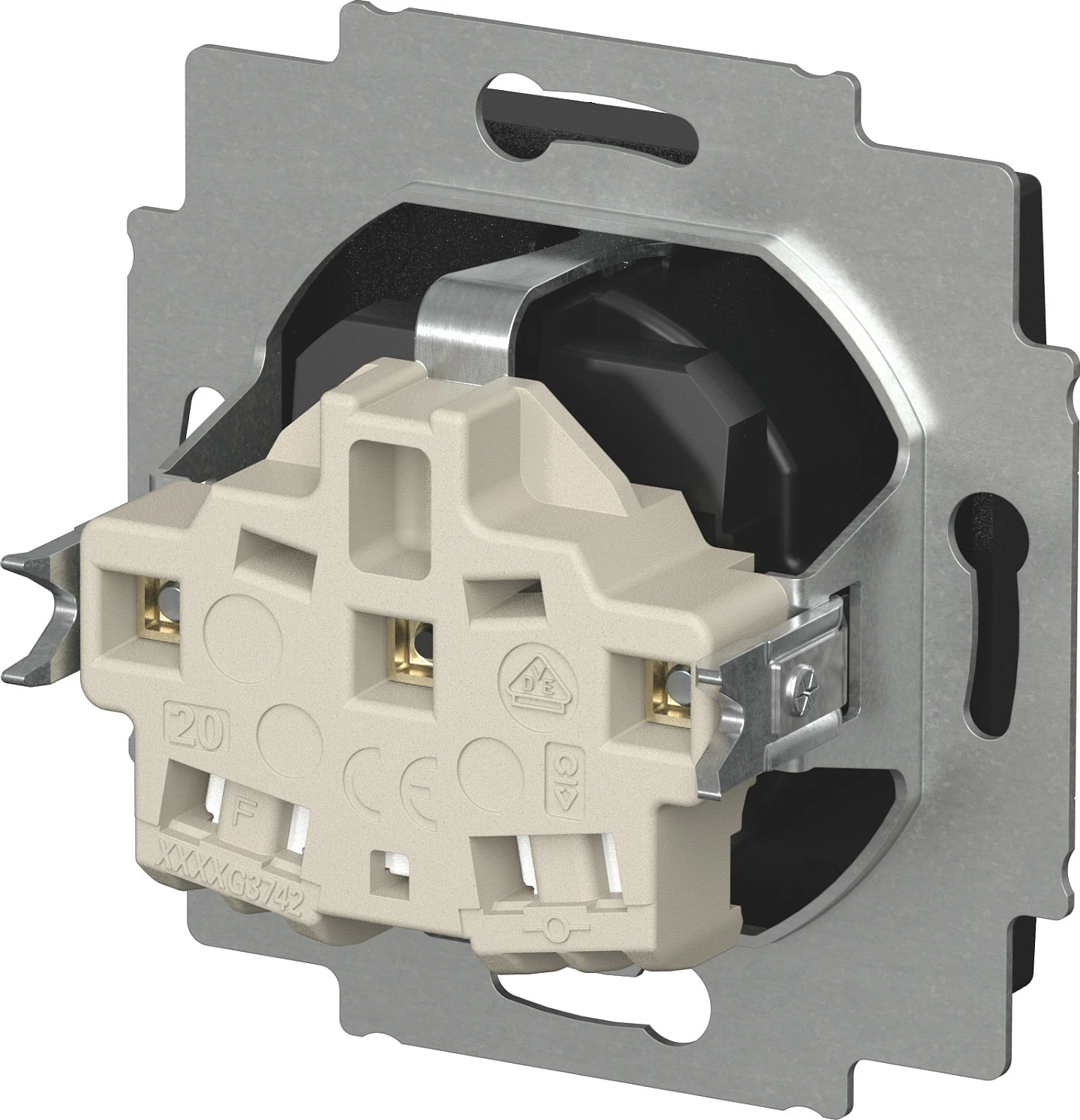 Maskë/Faceplate Busch-Jaeger 2CKA002013A5535, 71x71 mm, IP20, e zezë mat