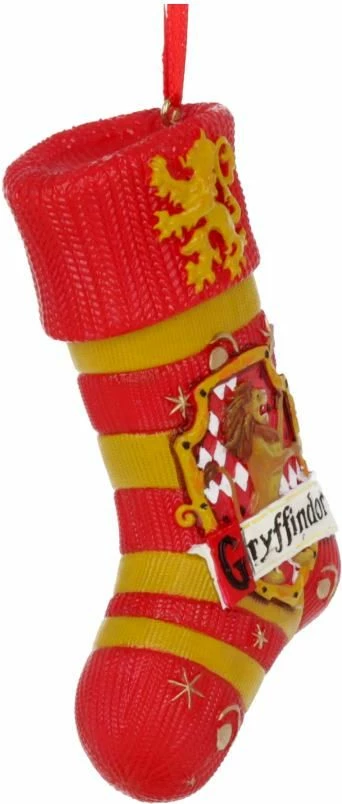 Ornament varëse çorape Krishtlindjes NEMESIS NOW Harry Potter Gryffindor, resin, i pikturuar me dorë, zyrtar i licencuar, kuqe/ari
