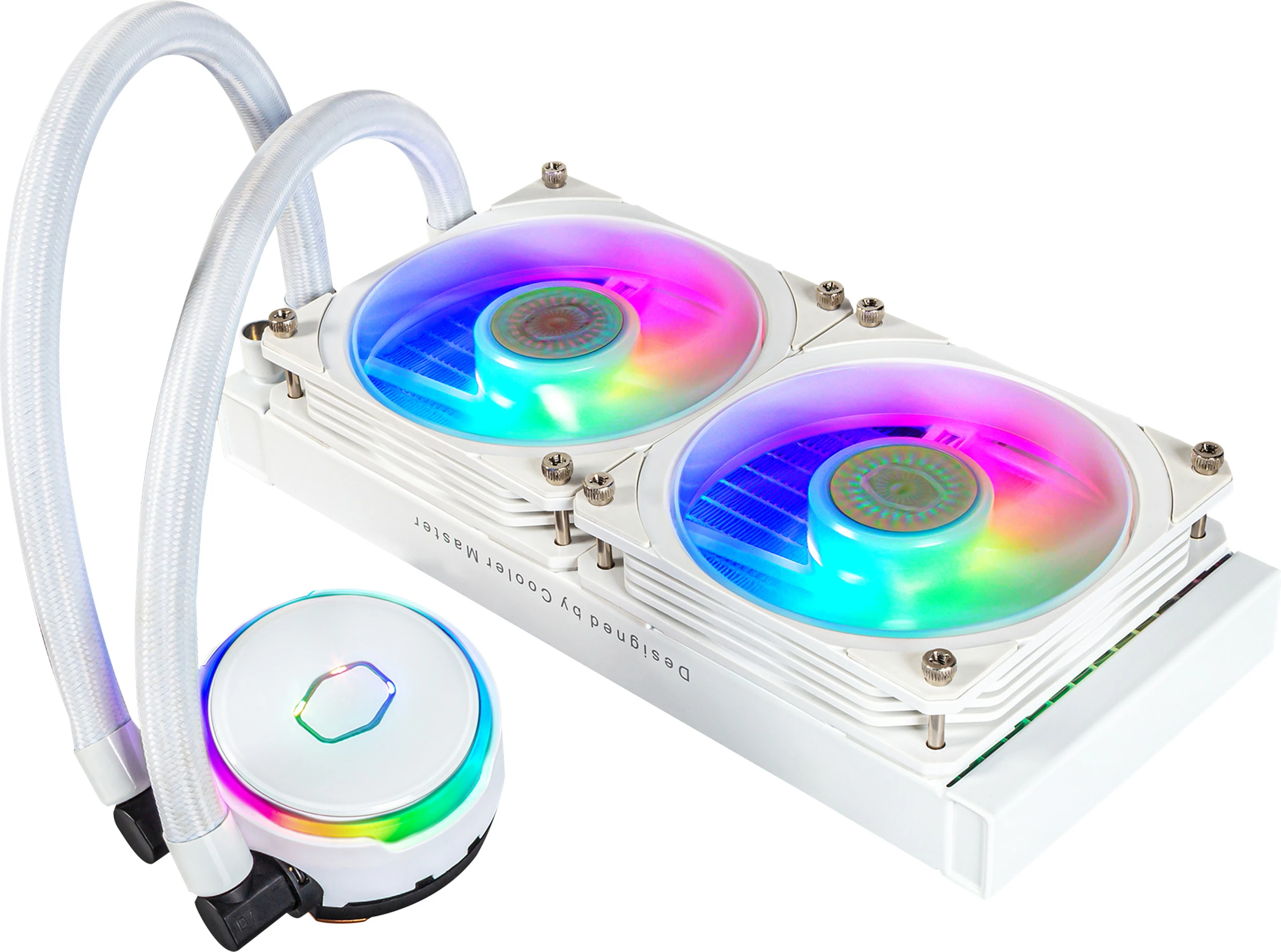 Ftohës procesori Cooler Master MasterLiquid PL240 FLUX, AIO 240mm, LGA1700/LGA1200, RGB, i bardhë