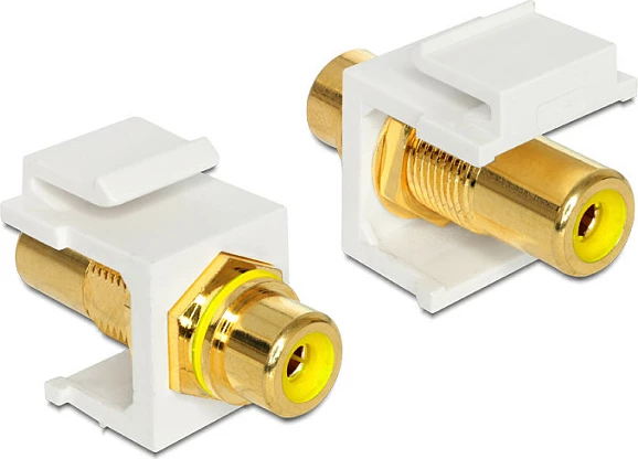 Adapter Keystone RCA femër-femër DeLOCK 86309, i verdhë