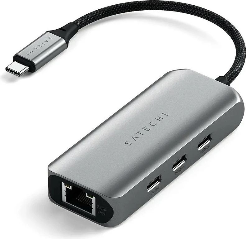 Hub USB-C Satechi 4-Port me 2.5 Gigabit Ethernet, Space Grey