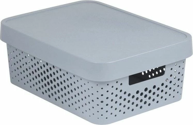 Kuti ruajtjeje Curver Infinity 11L me kapak, openwork, 360x270x140 mm, gri e çelët