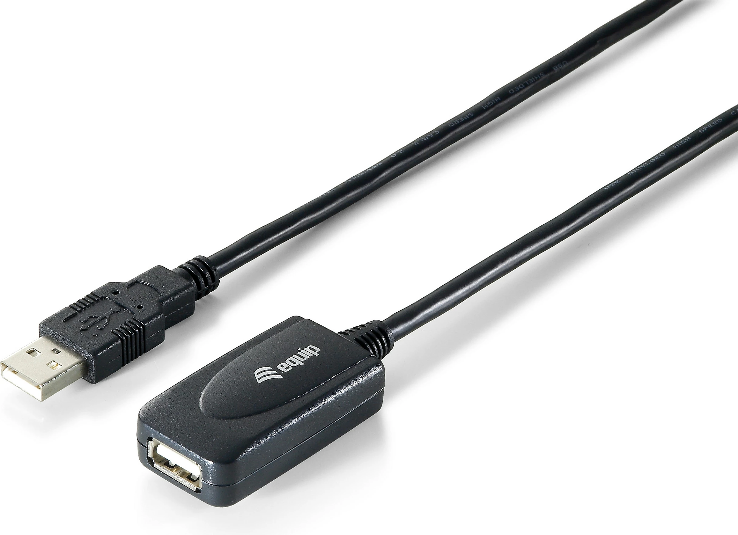Kabllo zgjatëse USB Equip USB 2.0 Active, USB-A mashkull në USB-A femër, 5m, 480Mbps, e zezë