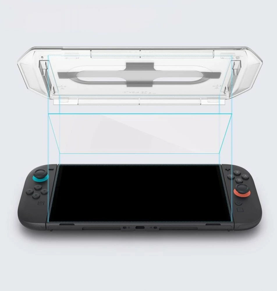 Xham mbrojtës ekrani Spigen GLAS.tR EZ Fit AGL10156 për Nintendo Switch 2, 9H, 0.58 mm, 2 copë, transparent