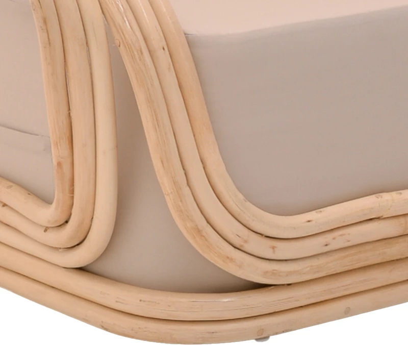 Karrige për pushim Radictive rattan ngjyrë natyrale me jastëk bezhë 88x57x73cm