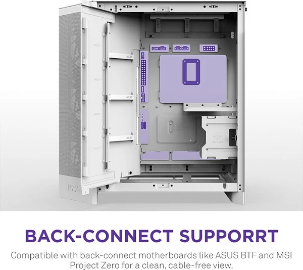 Kasë NZXT H9 Flow RGB, Midi Tower, ATX/E-ATX/micro ATX/Mini-ITX, xham i temperuar, e bardhë