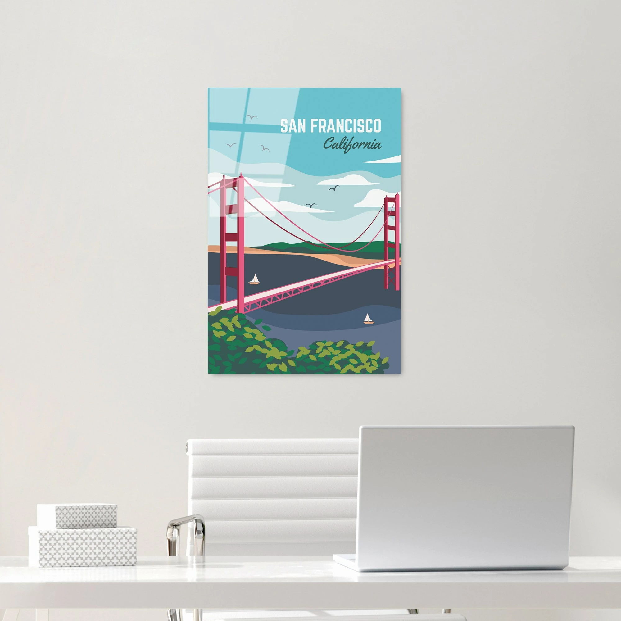 Pikturë dekorative prej xhami të temperuar, Wallity UV-1023, 30x45cm