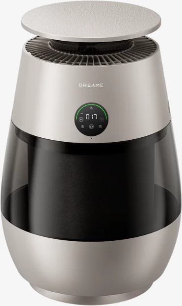 Pastrues ajri Dreame AP10 Pet, filtër HEPA H13, 5-fazë, CADR 430 m³/h, deri 40 m², kolektor qimesh 360°, argjend/e bardhë me kolektor transparent të zi