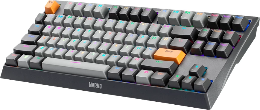 Tastierë mekanike Marvo KG980B TKL 87 taste, Hot-swap, RGB, Type-C, e zezë