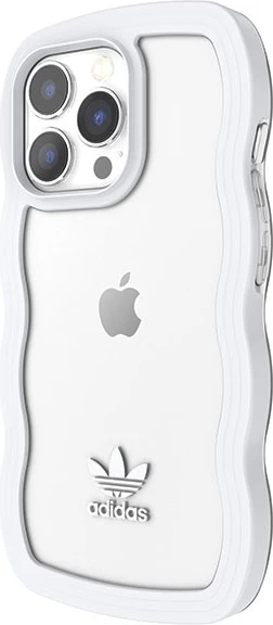 Mbështjellës Adidas OR Wavy për iPhone 13/13 Pro, 6.1", silikon, bardhë-transparente