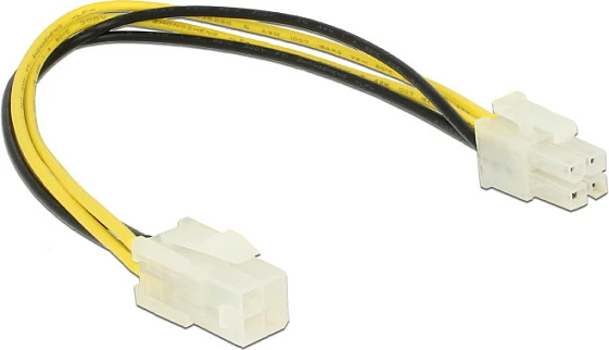 Kabllo zgjatëse ATX12V 4-pin DeLOCK 84954, 0.3 m, mashkull-në-femër, 18 AWG, zezë/bardhë/verdhe