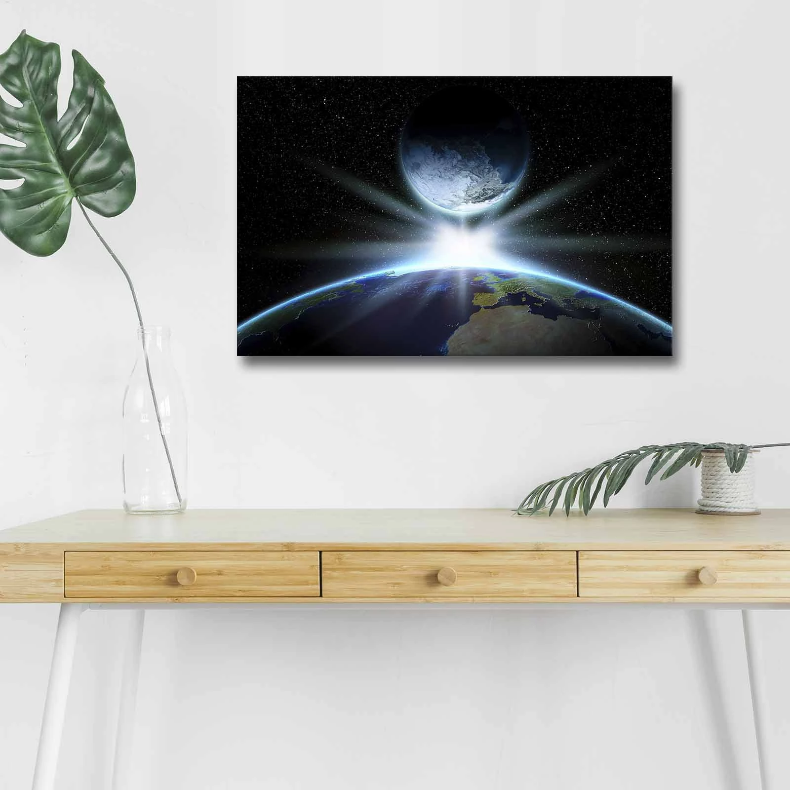 Pikturë dekorative në kanavacë me drita LED, Wallity NASA-039, shumëngjyrëshe, 45x70cm