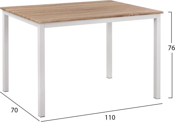 Set 5 pjesë Tavolinë 110x70x76 Sonama dhe karrige Vegas me ulëse të bardhë FH11015 3