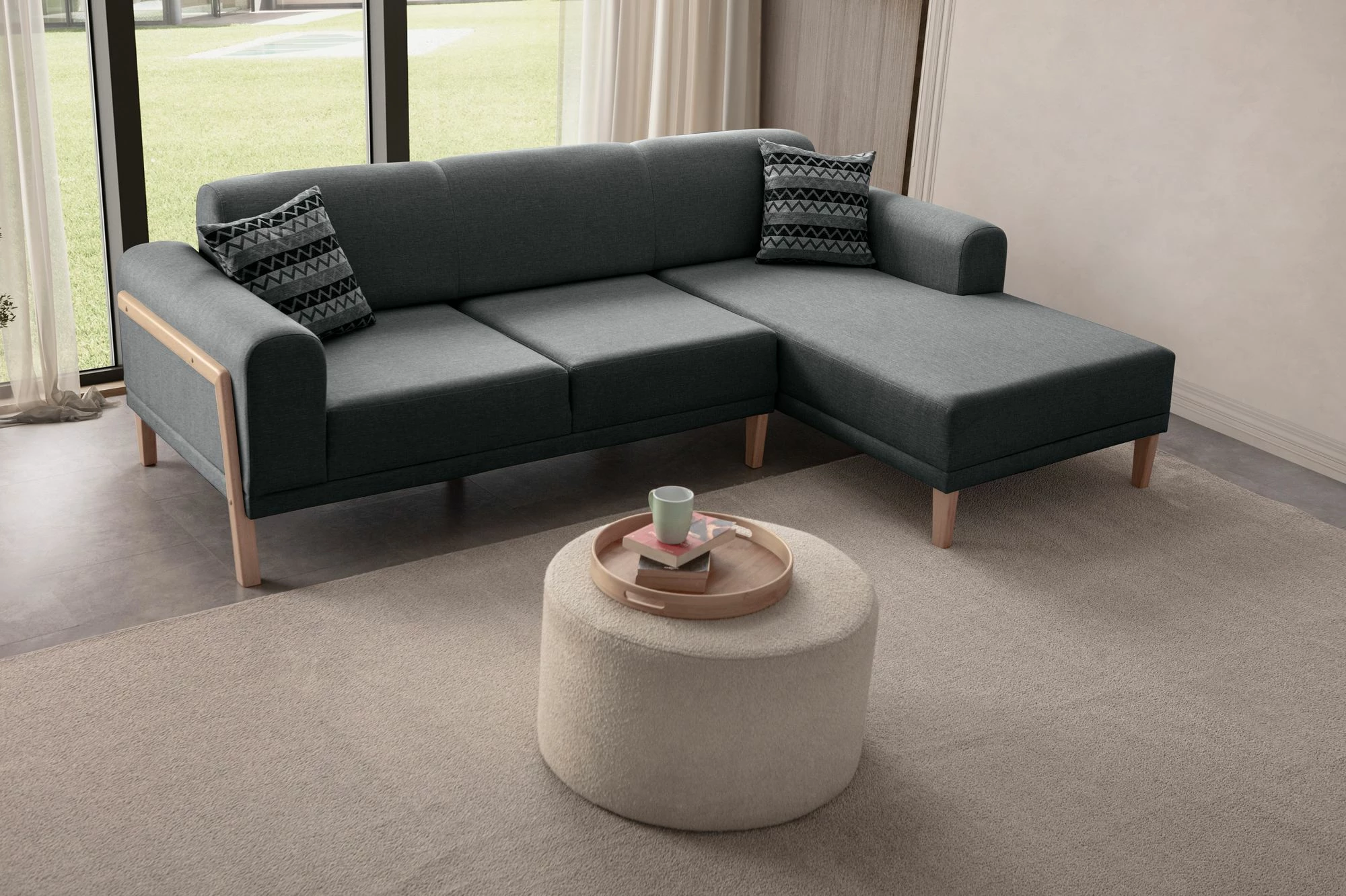 Këndare Atelier del Sofa, ngjyrë anthracite, Relax Right