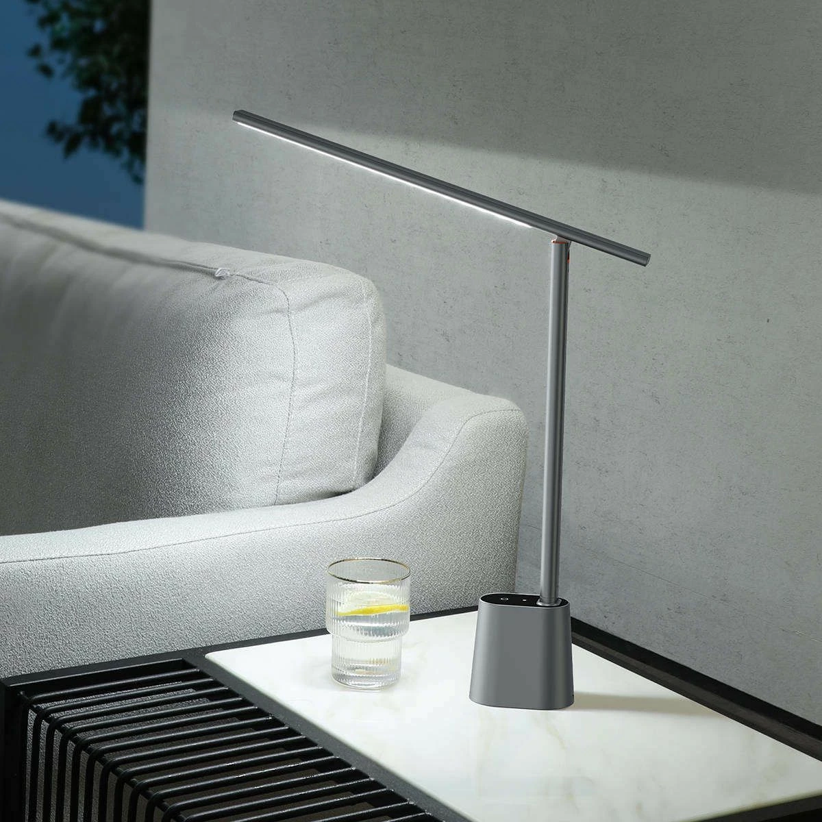 Lampë tavoline Baseus DGZG-0G LED 5W, bateri e integrume, USB-C, 3000-6000K, touch, gri (me kabllo USB-C)