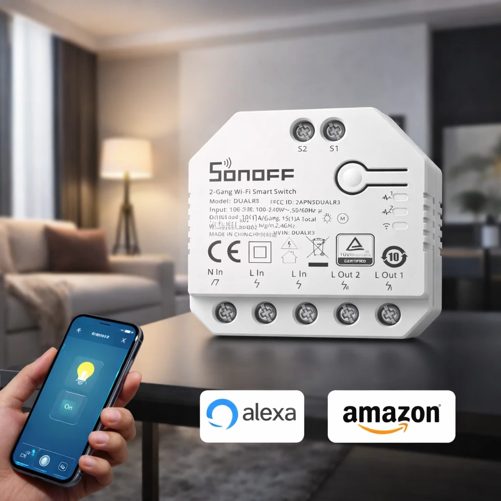 SONOFF DUALR3 – Modul Smart WiFi me Matje Energjie 2 Kanale
