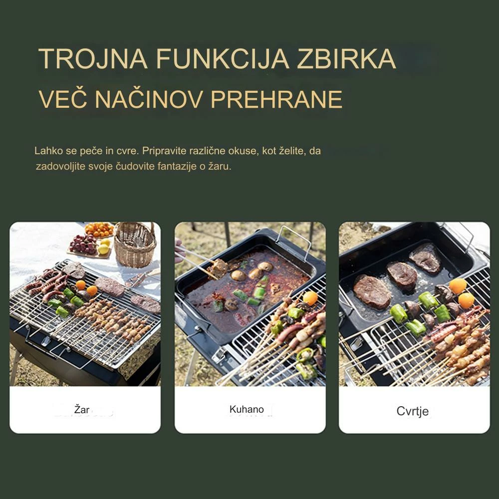 Grill BBQ portativ i palosshëm me qymyr Lydsto, inox, 30 x 22.5 x 22 cm, 1.2 kg