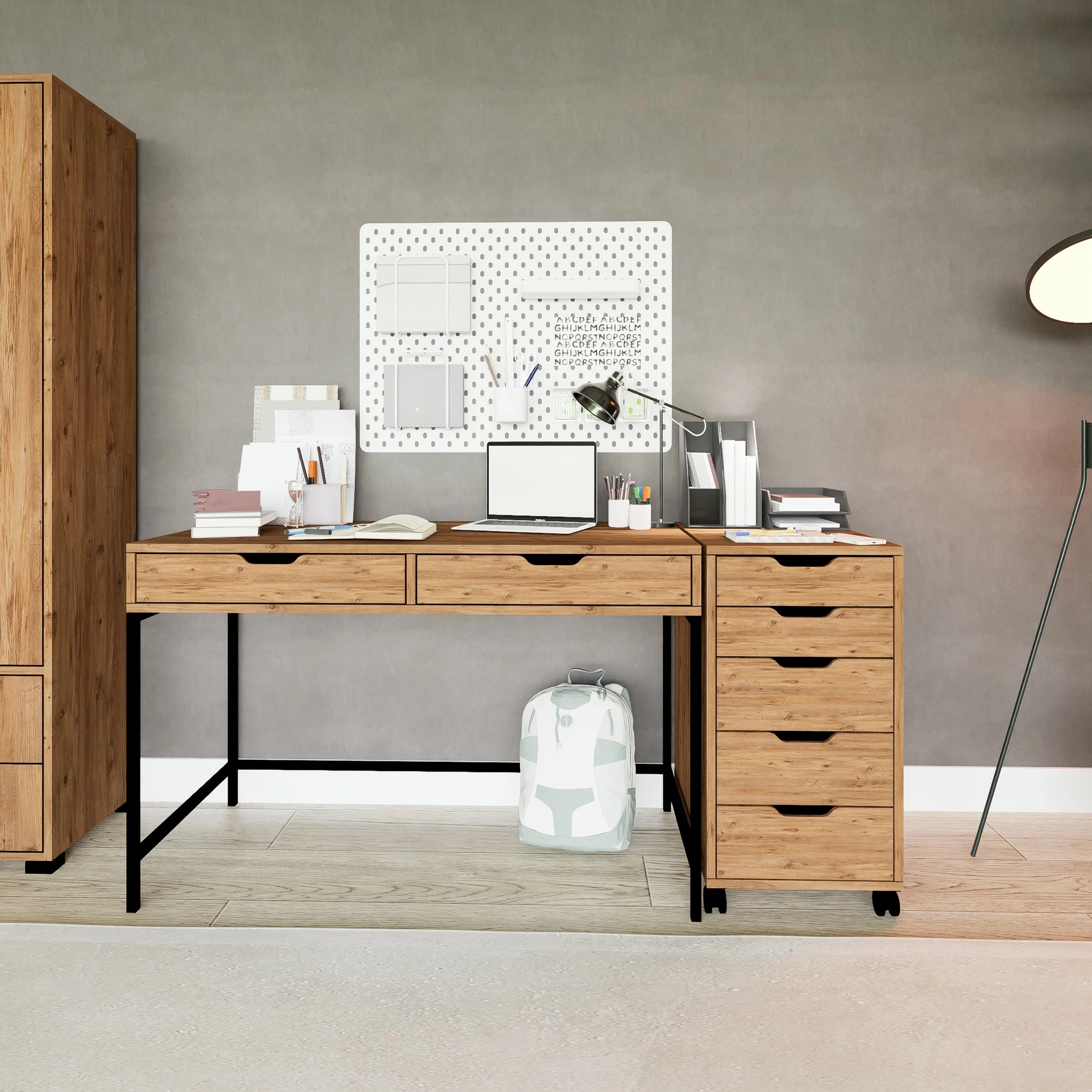 Tavolinë pune për studim, ngjyrë Atlantic Pine, Skye Decor Atlas 1600-59