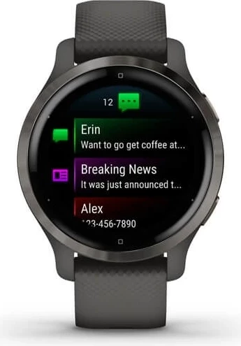 Smartwatch Garmin Venu 2S, 40 mm, AMOLED, GPS, Grafit/zi