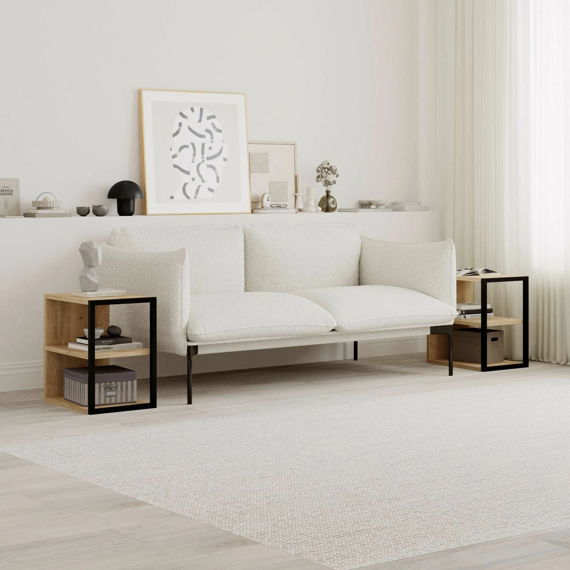 Set tavolinash anësore Skye Decor, ngjyrë lis safir, 2 copë