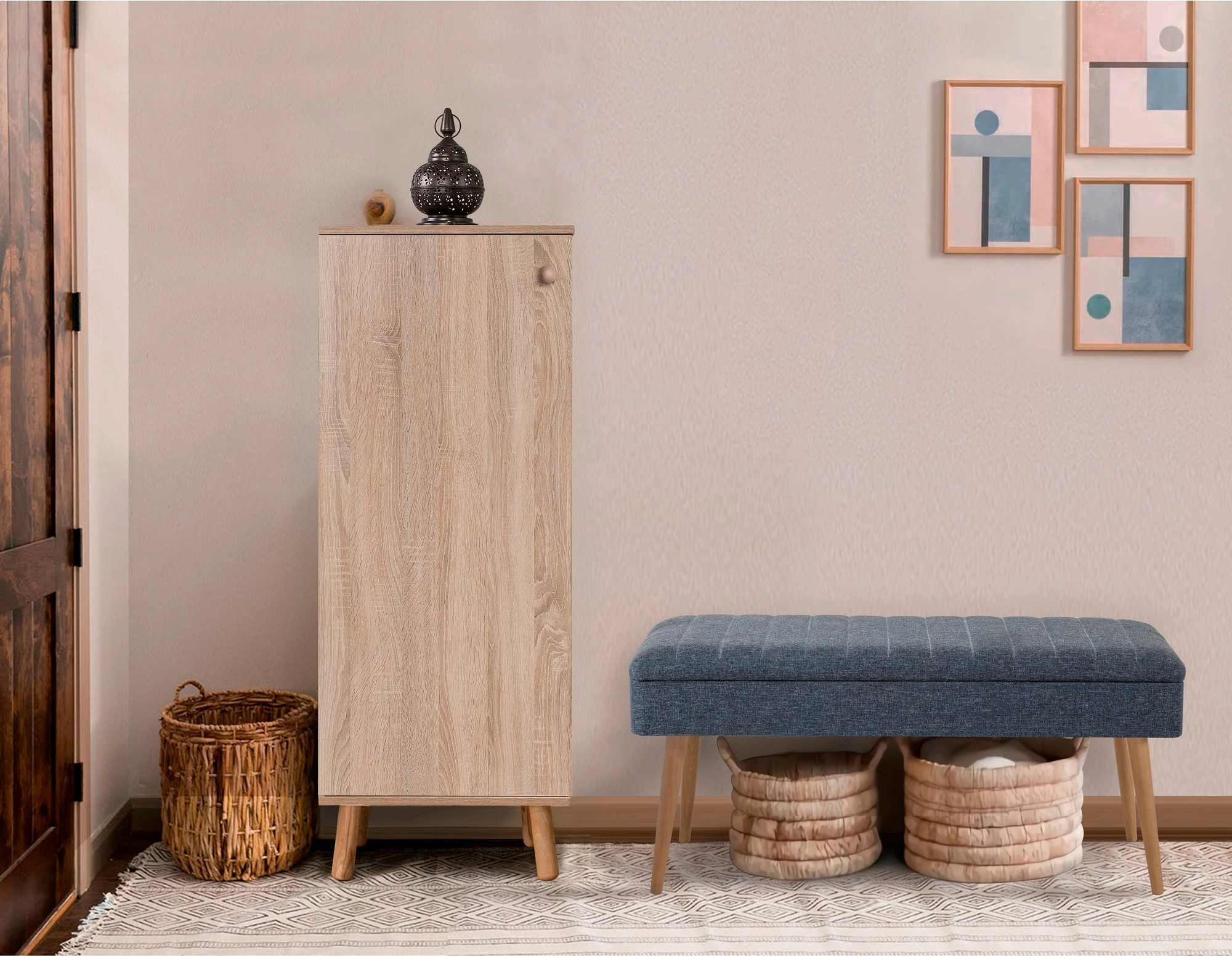 Set mobiljesh për korridor, ngjyrë sonomo dhe kaltër e errët, Skye Decor, 200-1048