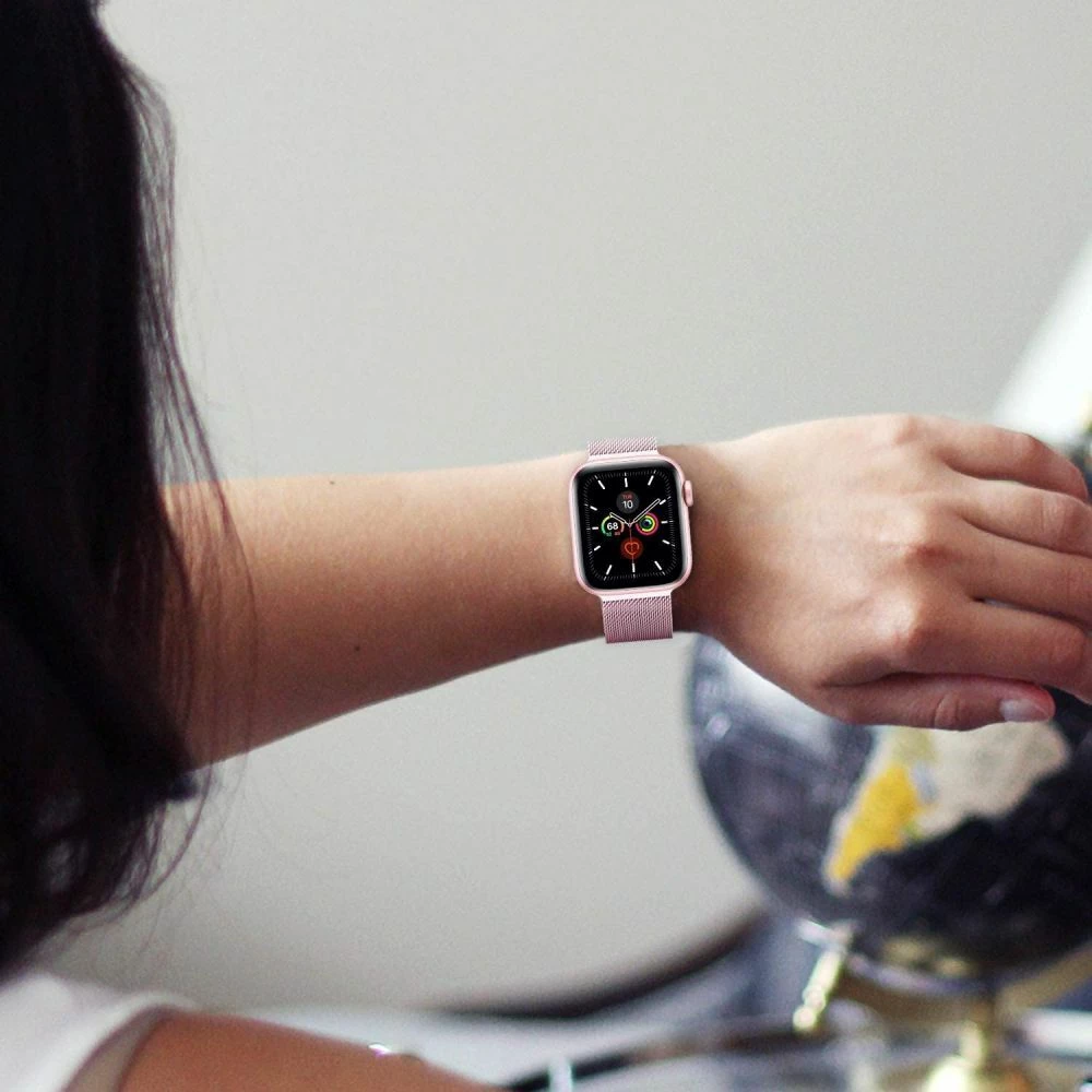 Rrip çeliku Milanese Tech-Protect për Apple Watch 4/5/6/7/8/9/SE (38/40/41 mm), bezhë