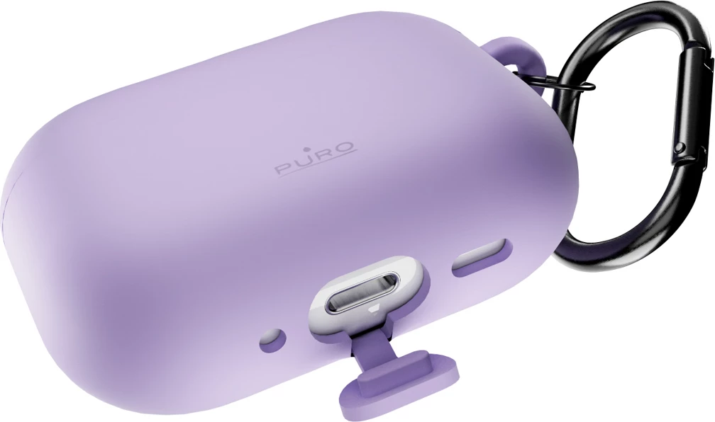 Mbështjellës silikoni Puro Icon për AirPods Pro 3, me karabinë, vjollcë