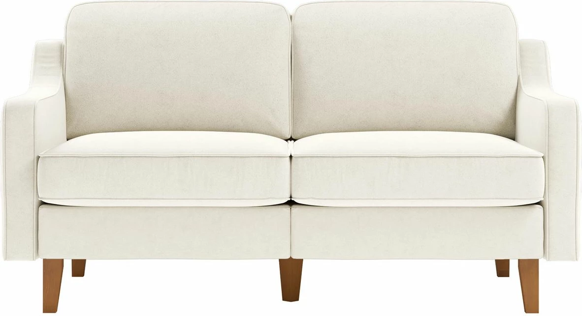 Divan dy-vendësh Atelier del Sofa, Robin 2, ngjyrë qumështi, këmbë druri arre