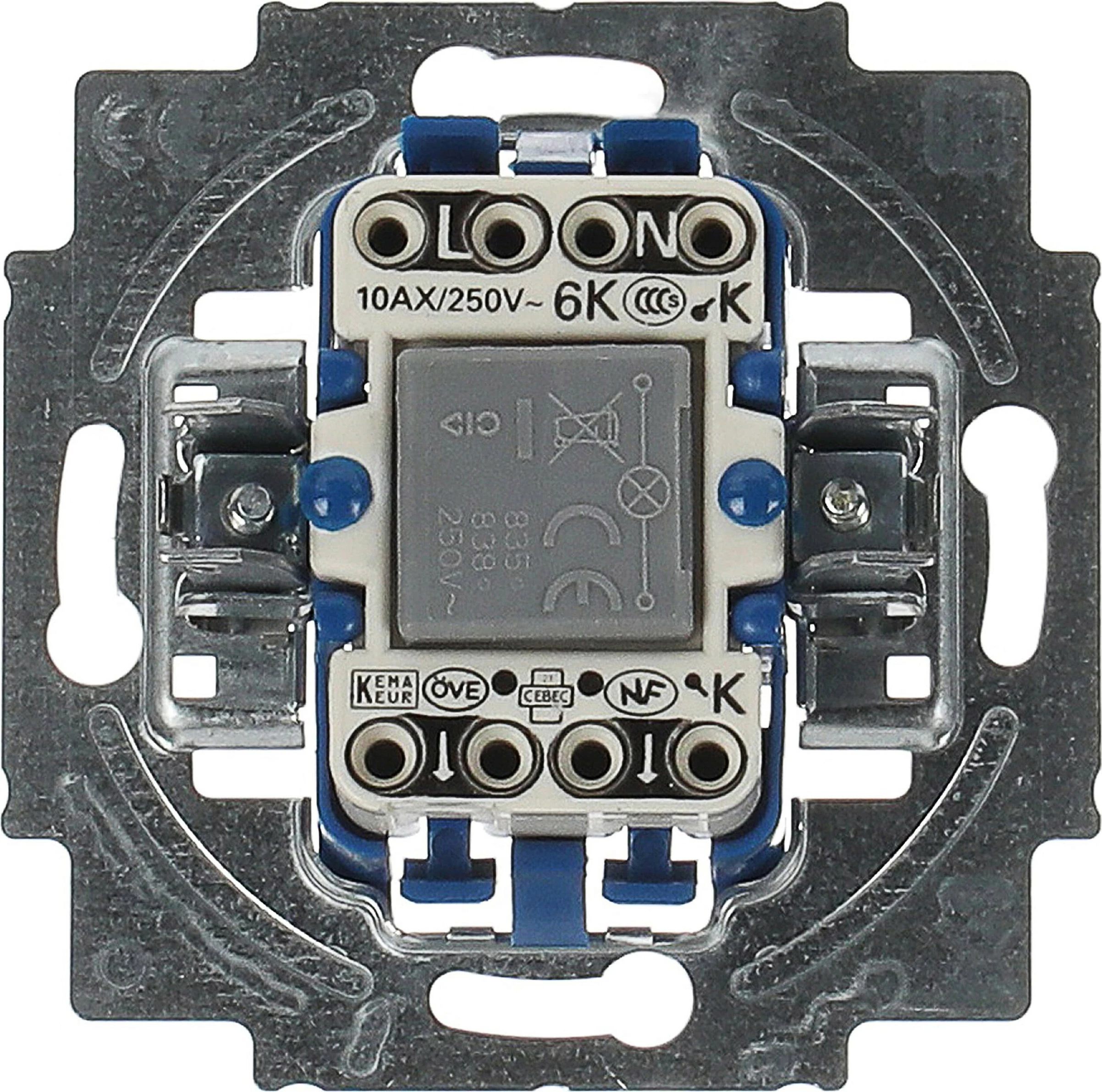 Mekanizëm ndërprerësi muri Busch-Jaeger 2CKA001022A0474, IP20, 71x71 mm, blu