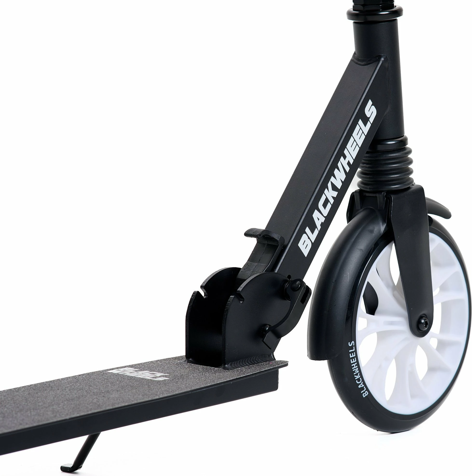 Trotinet Blackwheels Zoom, rrota 200 mm, i palosshëm, ABEC-7, timon i rregullueshëm 95-105 cm, deri 100 kg, i zi
