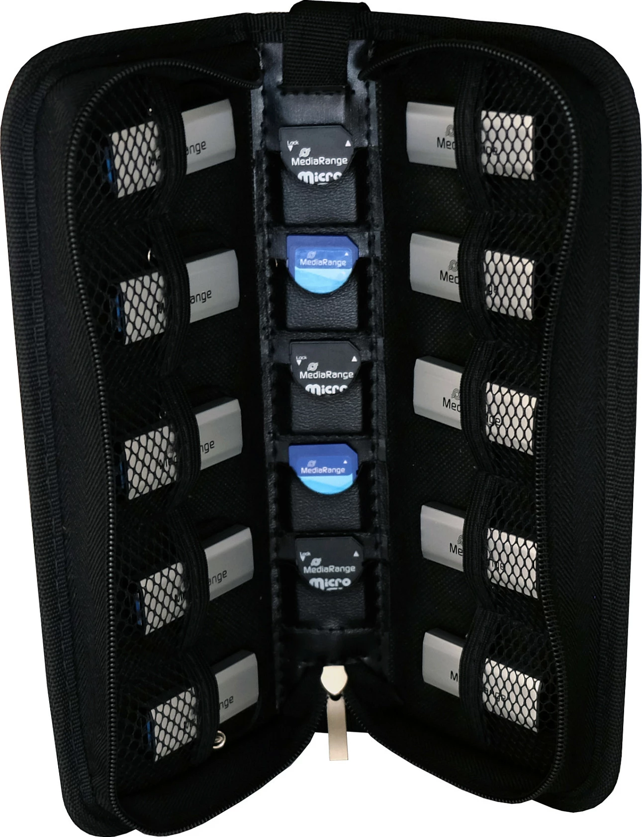 Kuti për karta SD MediaRange BOX99, për 5 SD/SDHC/SDXC, nylon, e zezë