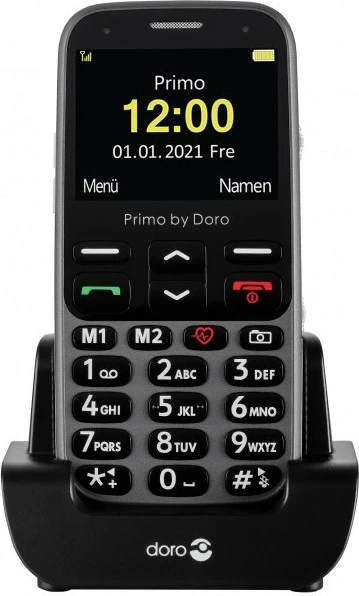 Celular Doro Primo 368, Bar, Single SIM, 2.3", 3 MP, 1000 mAh, Black, Graphite
