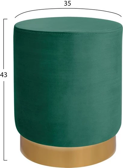 Karrige për bar Levy FH8408.03, ngjyrë cypress, bazë ari, 35x43cm