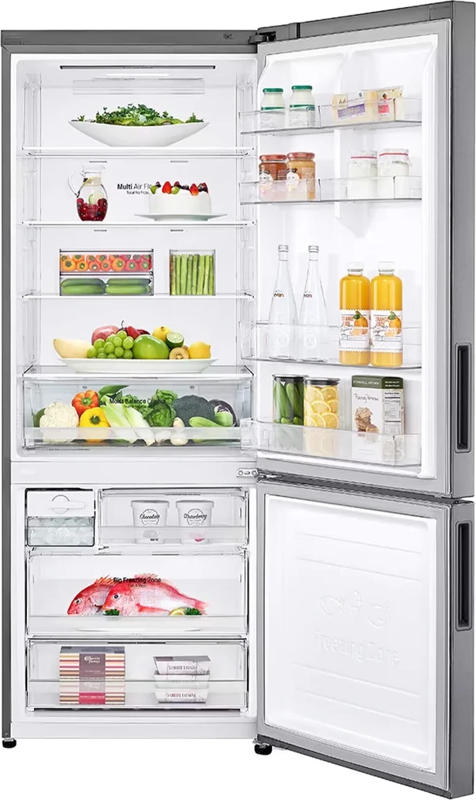 Frigorifer kombinim LG GBB566PZHMN 185/70 cm, Smart Inverter Compressor, Platinum Silver