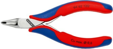 Pinca elektronike Knipex KP-6462120, 120mm, për prerje precize, kuqe/blu