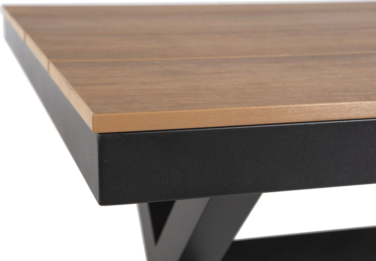 Tavolinë drejtkëndore alumini TAWNEE FH6039.01 antracit-polivud në dru natyral 219,5x89,5x73cm