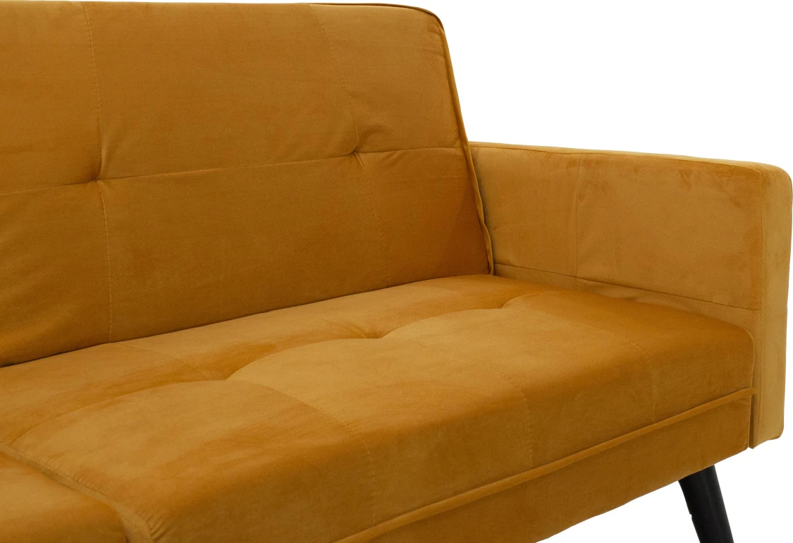 Divan - krevat Dream me stol kadife ngjyrë e verdhë 209x157x80cm