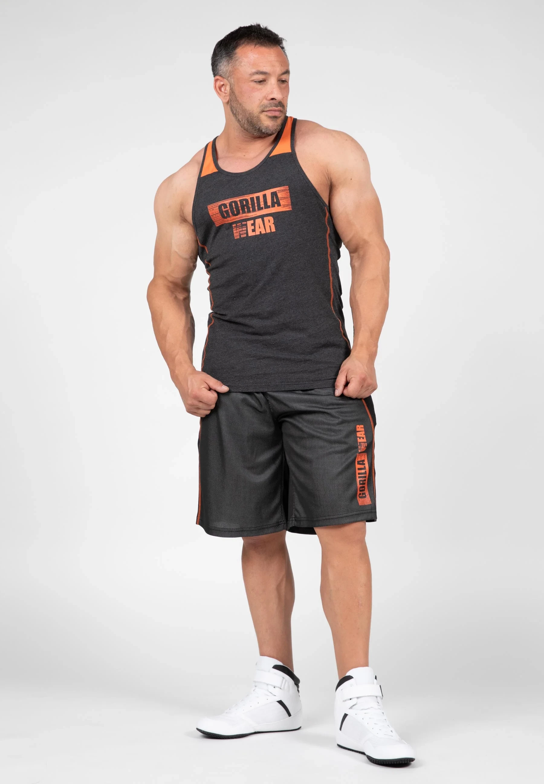 Wallace Mesh Shorts - Gray/Orange [Madhësia: L/XL]