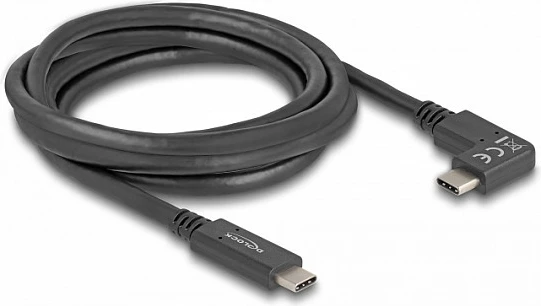 Kabllo USB-C DeLOCK, USB-C në USB-C, 2m, 5Gbps, PD 60W, 4K 60Hz, e këndshme, e zezë