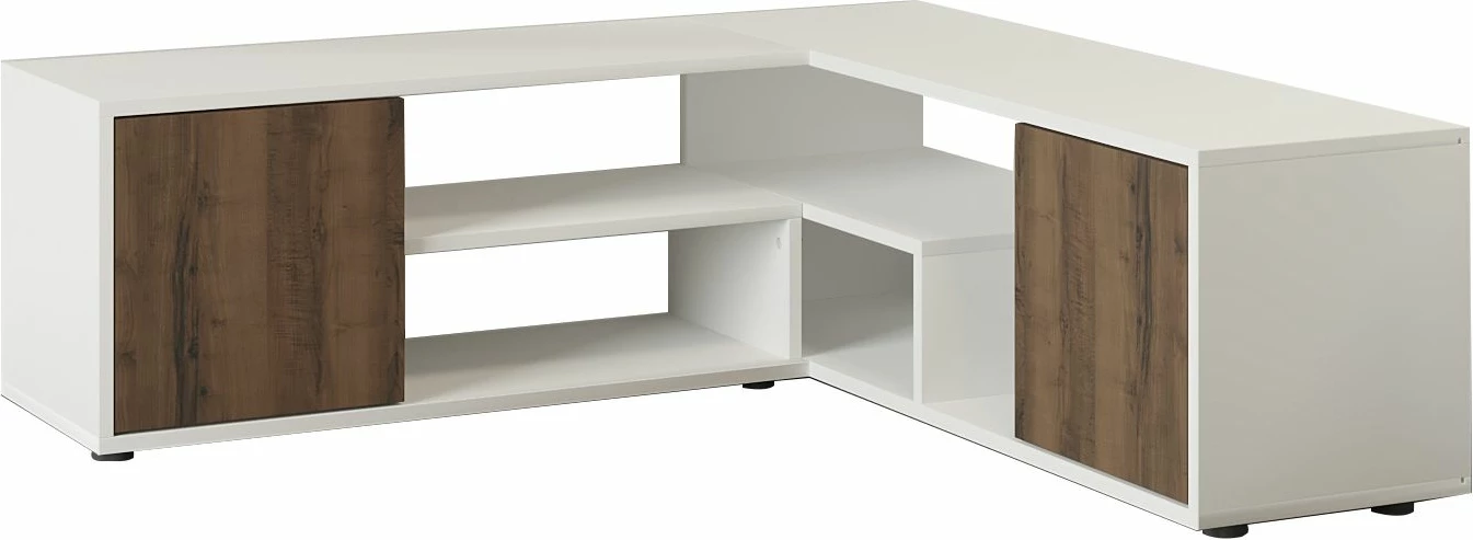Komodë për TV Skye Decor, ngjyrë e bardhë dhe lis