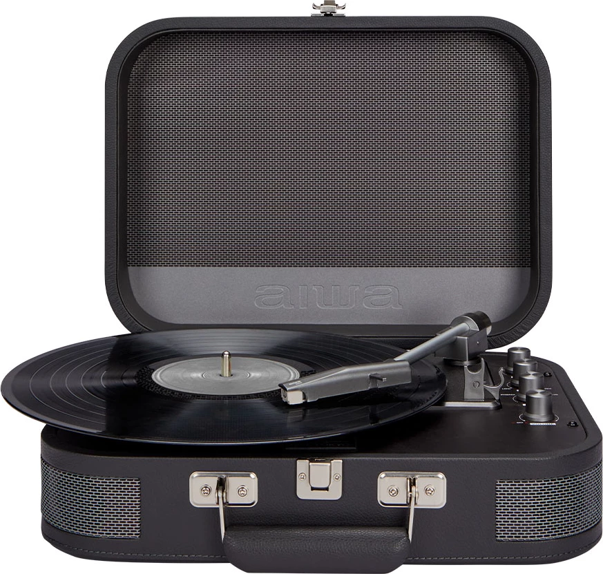 Gramofon Aiwa Vintage VPX-1951TN, Bluetooth 5.0, USB, altoparlantë të integruar, i zi
