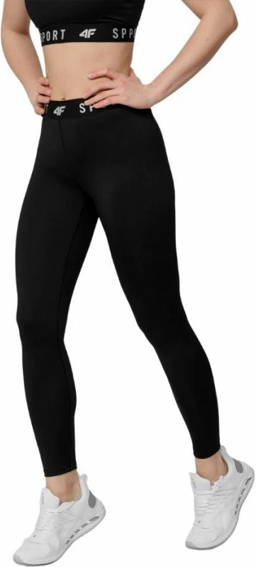 Leggings për femra 4f për stërvitje, të zeza