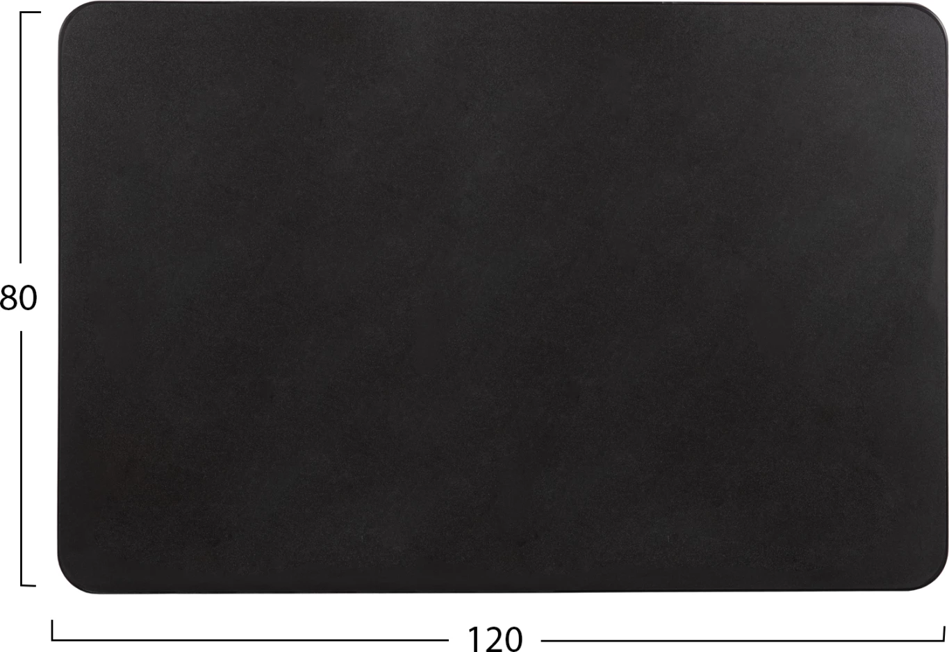 Sipërfaqe tavoline drejtkëndëshe prej guri të sinterizuar, e zezë, FH6656.01, 120x80 cm