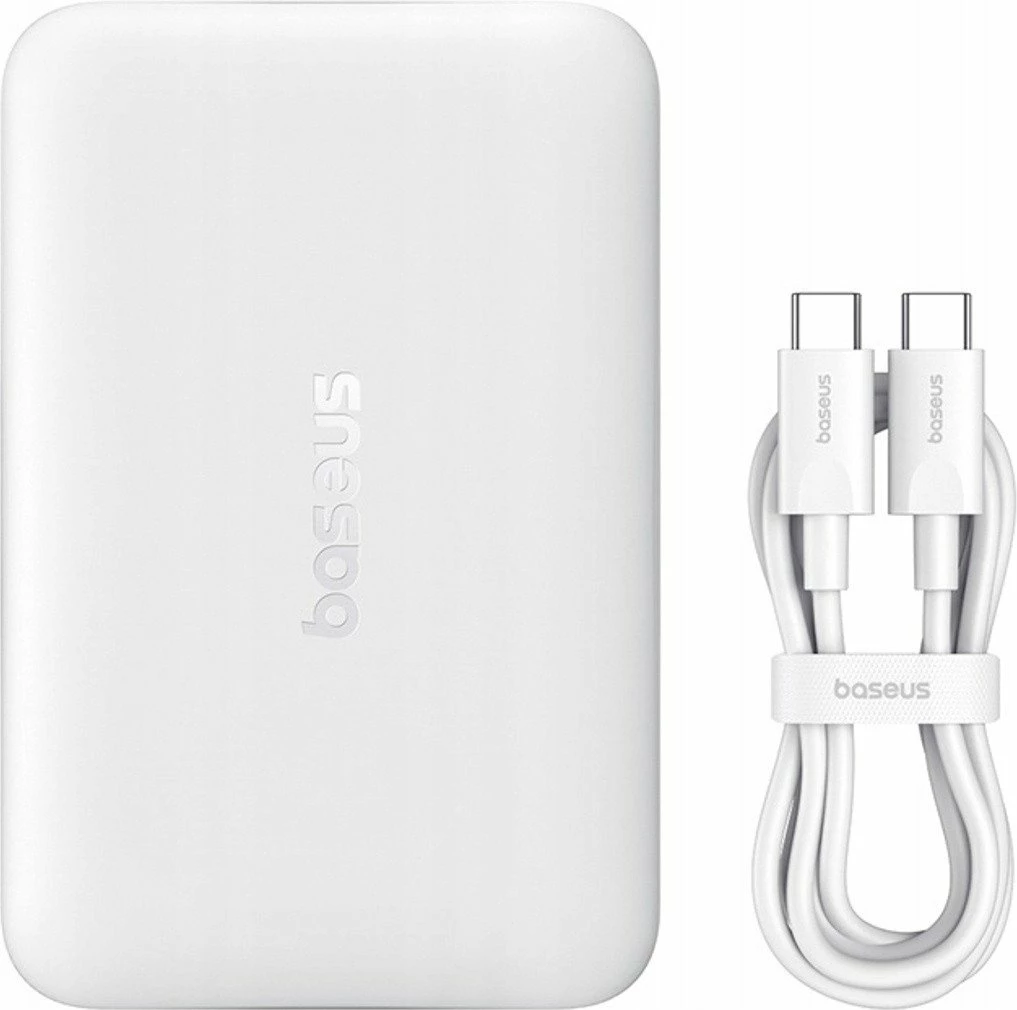 Powerbank Baseus EnerFill FM11 Ultra-Mini 10000mAh 22.5W, karikim magnetik/wireless 15W, USB-C, i bardhë