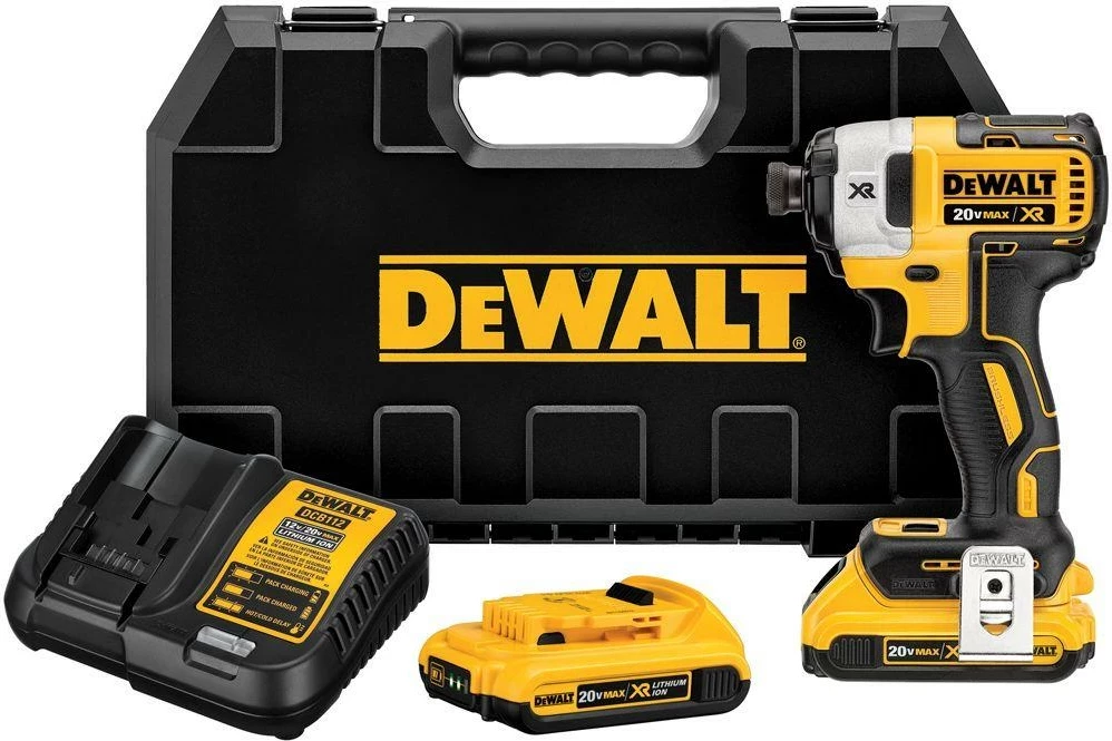 Vidator me goditje akumulator Dewalt DCF887D2 XR 18V Brushless 205Nm, 1/4", set me 2x2.0Ah + karikues + TSTAK