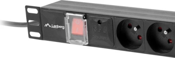 Listë rryme për rack Lanberg PDU-04E04I-0200-IEC-BK, 1U, 4xPL, 4xIEC C13, 2m, e zezë