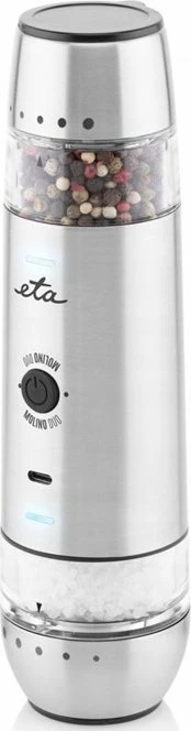 Mulli elektrik për kripë dhe piper Eta Molino Duo ETA192890000, USB-C, çelik