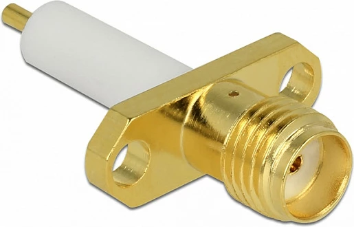 Konektor SMA DeLOCK 65846, femër, 50 Ω, i veshur me ar, bronz, gold