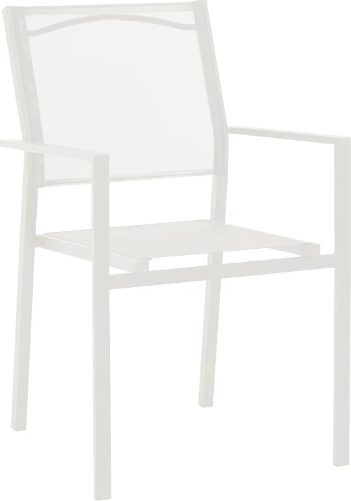 Tavolinë me karrige për terasë Valor-Confidence B set prej 3 metalik, ngjyrë e bardhë, D60x70cm